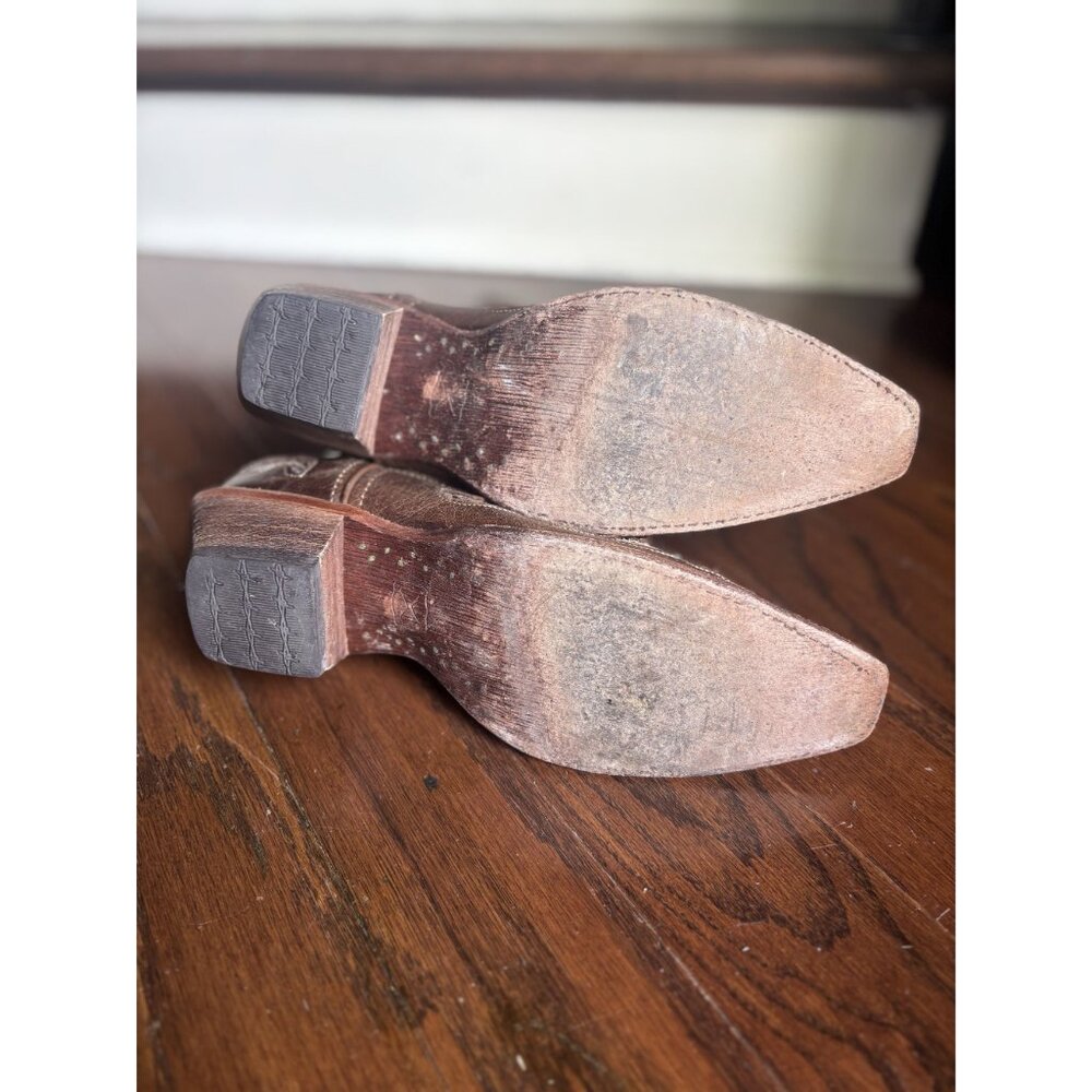 Twisted X Western Brown Python Inlay Leather Boot… - image 5